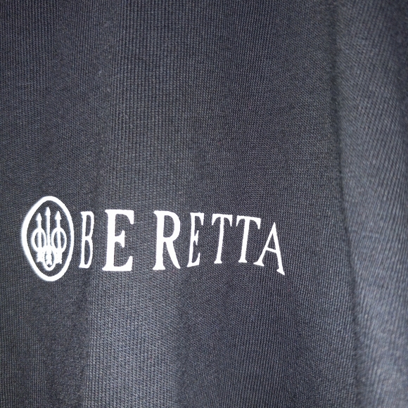 Men's Beretta 100% cotton 4XL long sleeve t-shirt BLK logo on arm / front NWTS - Picture 3 of 7
